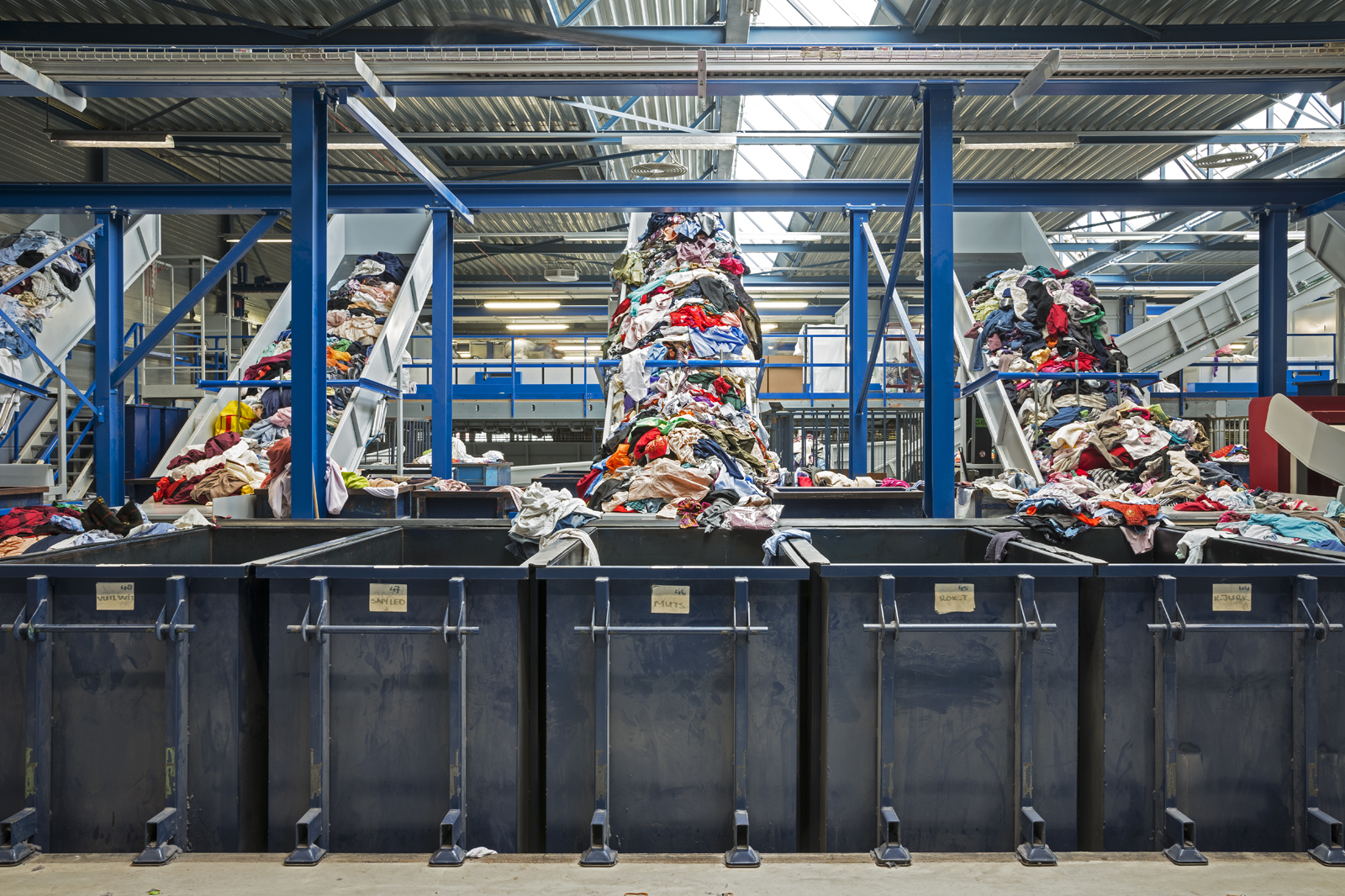 textiel sorteren in containers