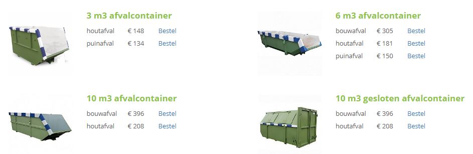 Overzicht containers